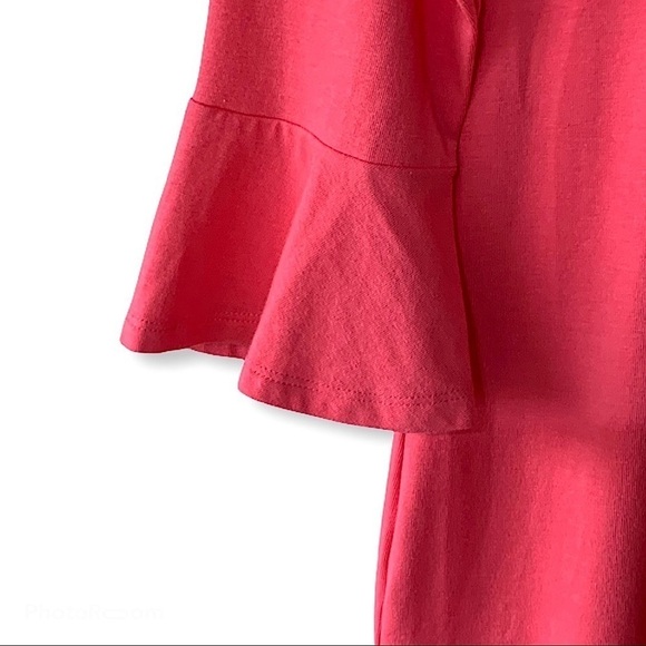 CROWN & Ivy Bright Coral Cotton Modal Blend Back Tie Dress Size Medium - Picture 7 of 8